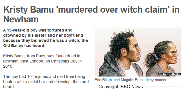 Kristy Bamu 'murdered over witch claim' in Newham (BBC News)